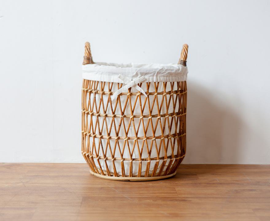 Bamboo Woven Laundry Basket 
